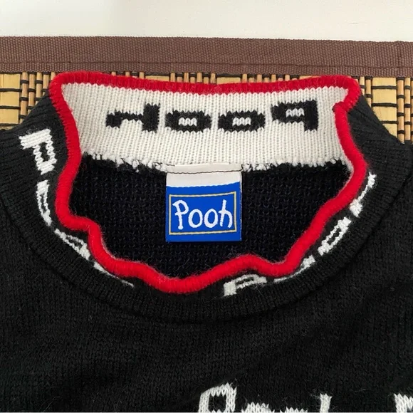 Vintage Disney‎ Winnie the Pooh Tigger Sweater Black Knit 90s Unisex Small/Med - Picture 5 of 8